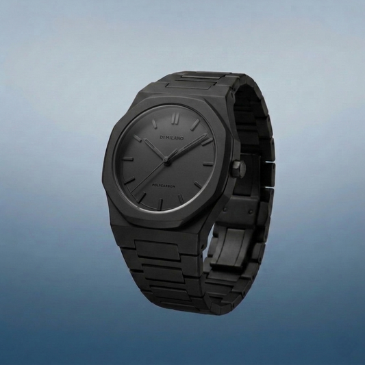 Matte Black Analog Wristwatch